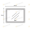 Oglinda Baie Odin LED 110×70 cm, Rama Aurie, Dezaburire, Touch, Ceas si Temperatura, 3 Tipuri de Lumina, Dimabila OD058-105
