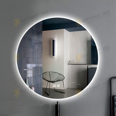 Oglinda LED Odin Rotunda 60cm, 3 Lumini, Dezaburire si Touch OD006