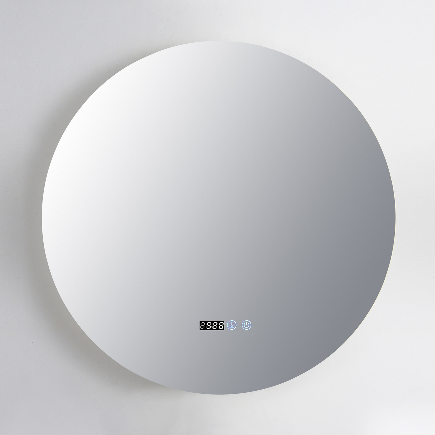 Oglinda Baie LED Odin 70×70 cm Rotunda, Dezaburire, Touch, Ceas si Temperatura OD007-T