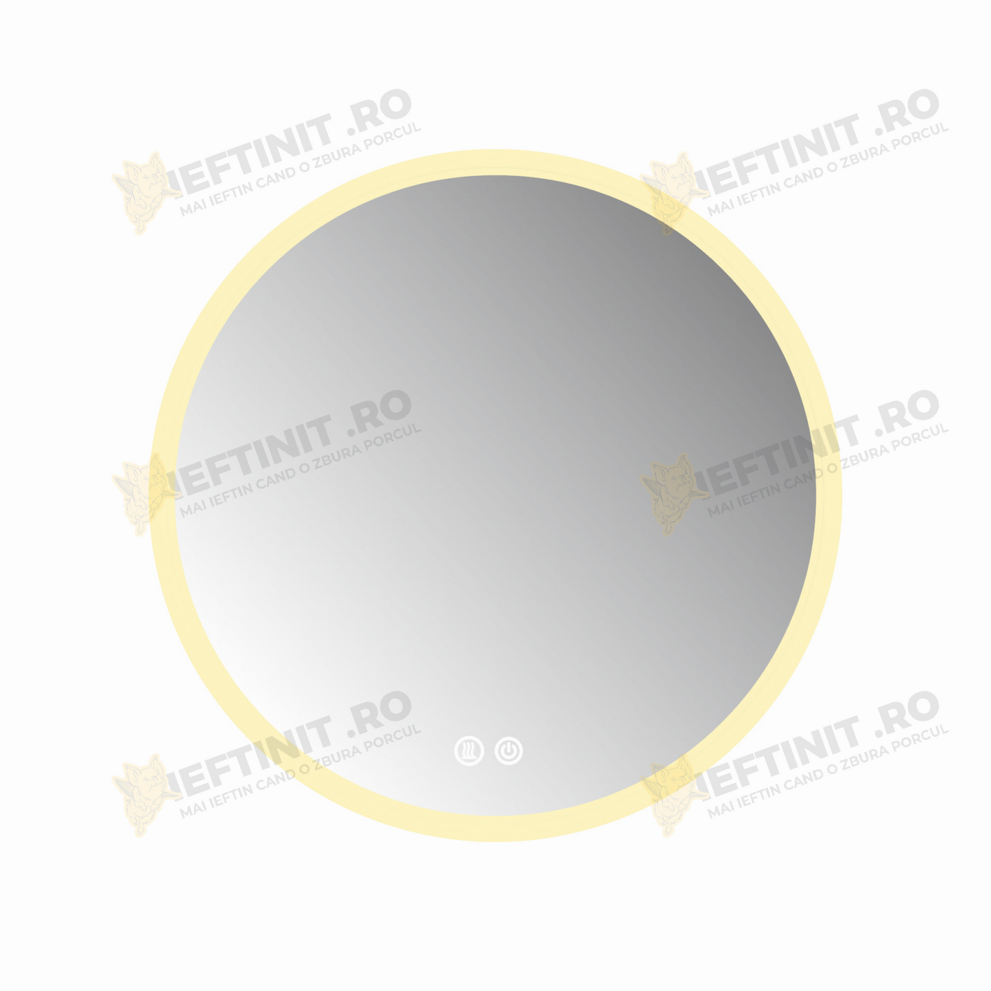 Oglinda LED Odin Rotunda 70cm, 3 Lumini, Dezaburire si Touch OD013
