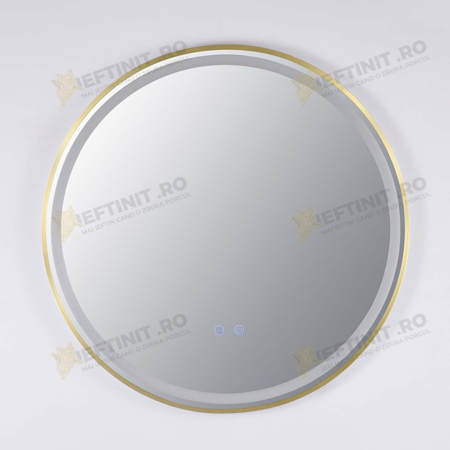 Oglinda LED Odin Rotunda 70cm Rama Aurie, Touch si 3 Lumini OD016/G