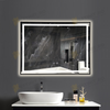 Oglinda Baie Odin cu LED si Dezaburire, Dreptunghiulară, Ramă Neagră 80×60 cm, Touch, 3 Tipuri de Lumina, Dimabilă OD033/N