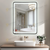 Oglinda LED Odin 60x80cm Rama Neagra, 3 Lumini, Dezaburire si Touch OD039/N