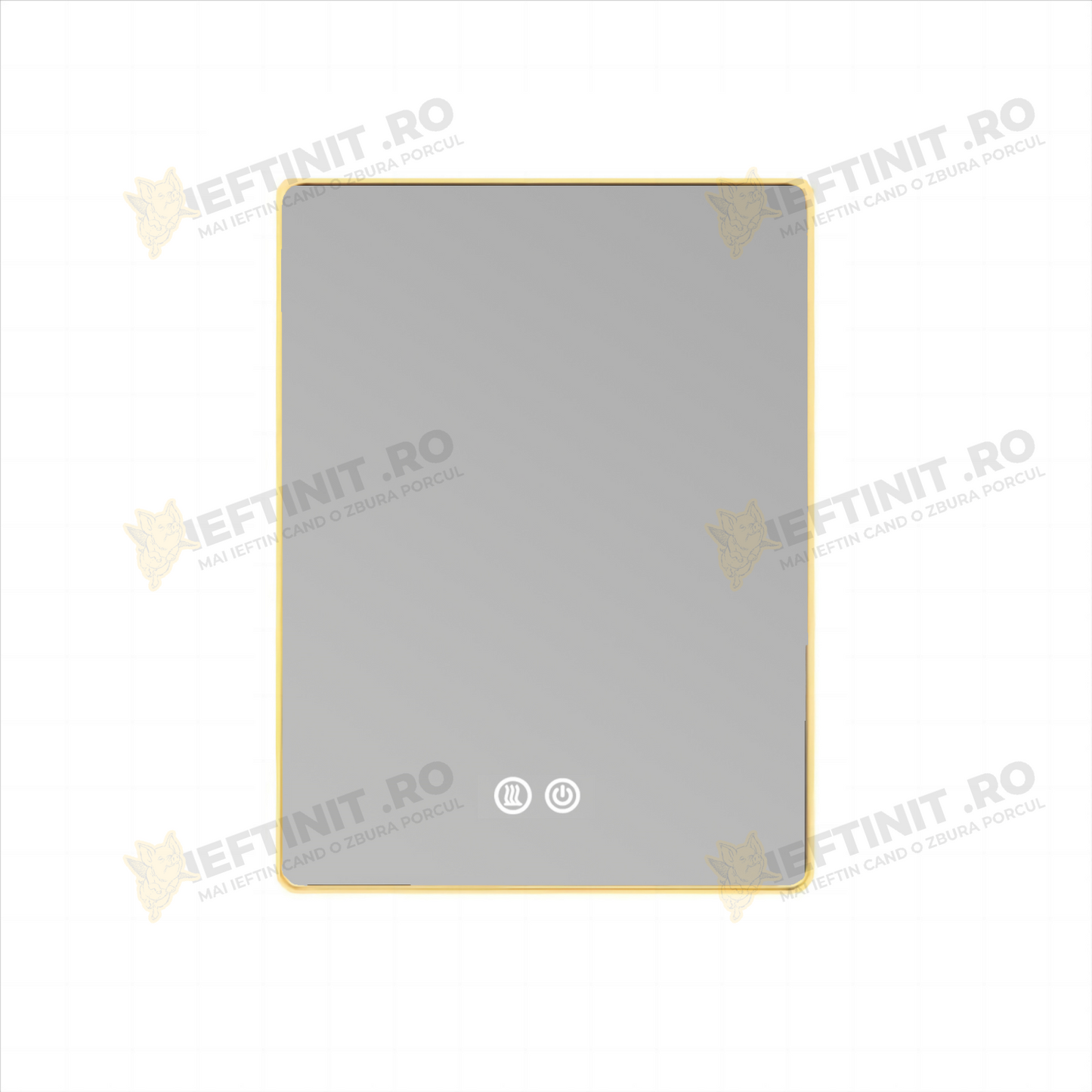 Oglinda LED Odin 60x80cm Rama Aurie, 3 Lumini, Dezaburire si Touch OD041-G