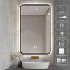 Oglinda LED Odin 60x80cm Rama Neagra, 3 Lumini, Dezaburire si Touch OD041-N