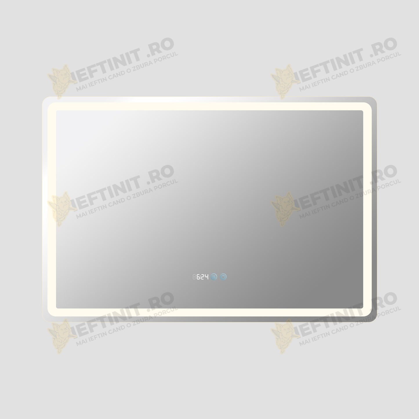 Oglinda Baie Odin cu LED si Dezaburire, Dreptunghiulară, 120×80 cm, Touch, Lumina Rece, Calda, Neutra, Dimabilă OD058-100