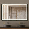Oglinda LED Odin 110x70cm Rama Neagra, Dezaburire, Ceas, Temperatura, Touch si 3 Lumini OD058-101-N