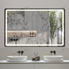 Oglinda LED Odin 110x70cm Rama Neagra, Dezaburire, Ceas, Temperatura, Touch si 3 Lumini OD058-101-N