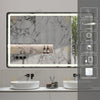 Oglinda LED Odin 110x70cm Rama Neagra, Dezaburire, Ceas, Temperatura, Touch si 3 Lumini OD058-101-N