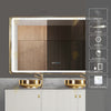 Oglinda LED Odin 110x70cm Rama Aurie, Dezaburire, Ceas, Temperatura, Touch si 3 Lumini OD058-101-G