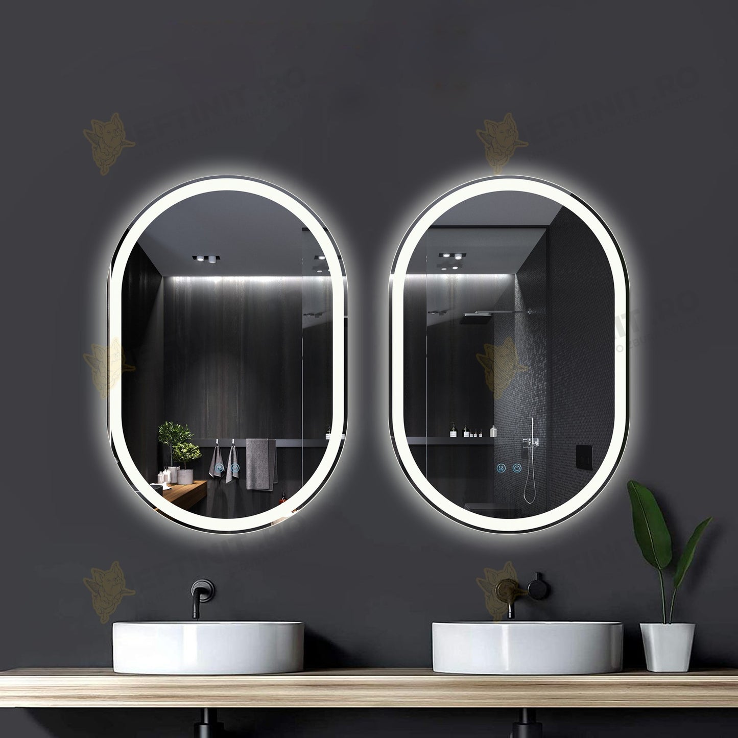 Oglinda LED Odin si Touch, 90×60 cm, Functie Dezaburire, 3 Tipuri de Lumina, Dimabilă OD061-100