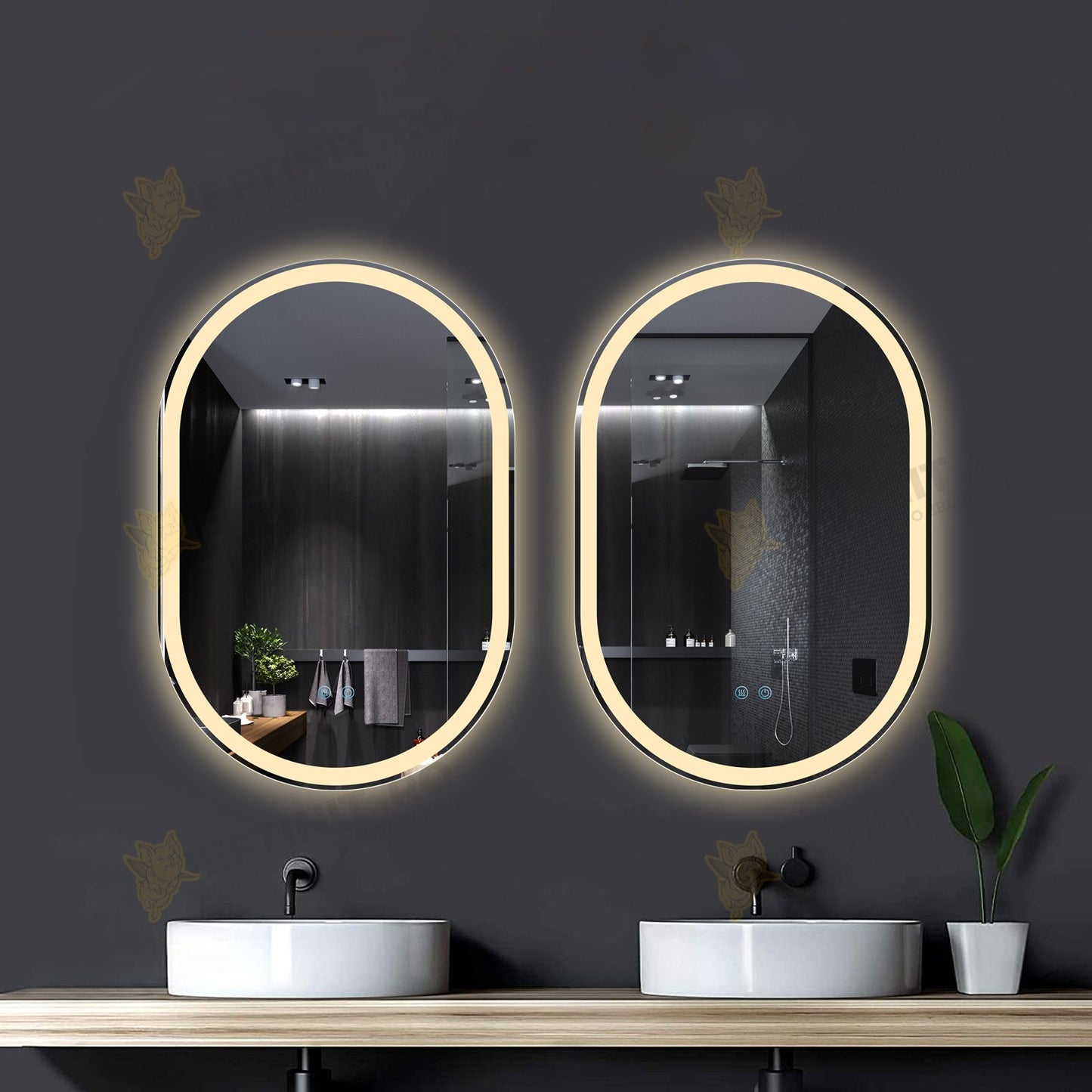 Oglinda LED Odin si Touch, 90×60 cm, Functie Dezaburire, 3 Tipuri de Lumina, Dimabilă OD061-100