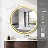 Oglinda LED Odin 60×60 cm Rotunda, Rama Auriu Mat, Buton Touch 3 Tipuri de Lumina, Dimabila OD22021-5