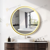 Oglinda LED Odin 60×60 cm Rotunda, Rama Auriu Mat, Buton Touch 3 Tipuri de Lumina, Dimabila OD22021-5
