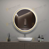 Oglinda LED Odin 60×60 cm Rotunda, Rama Auriu Mat, Buton Touch 3 Tipuri de Lumina, Dimabila OD22021-5