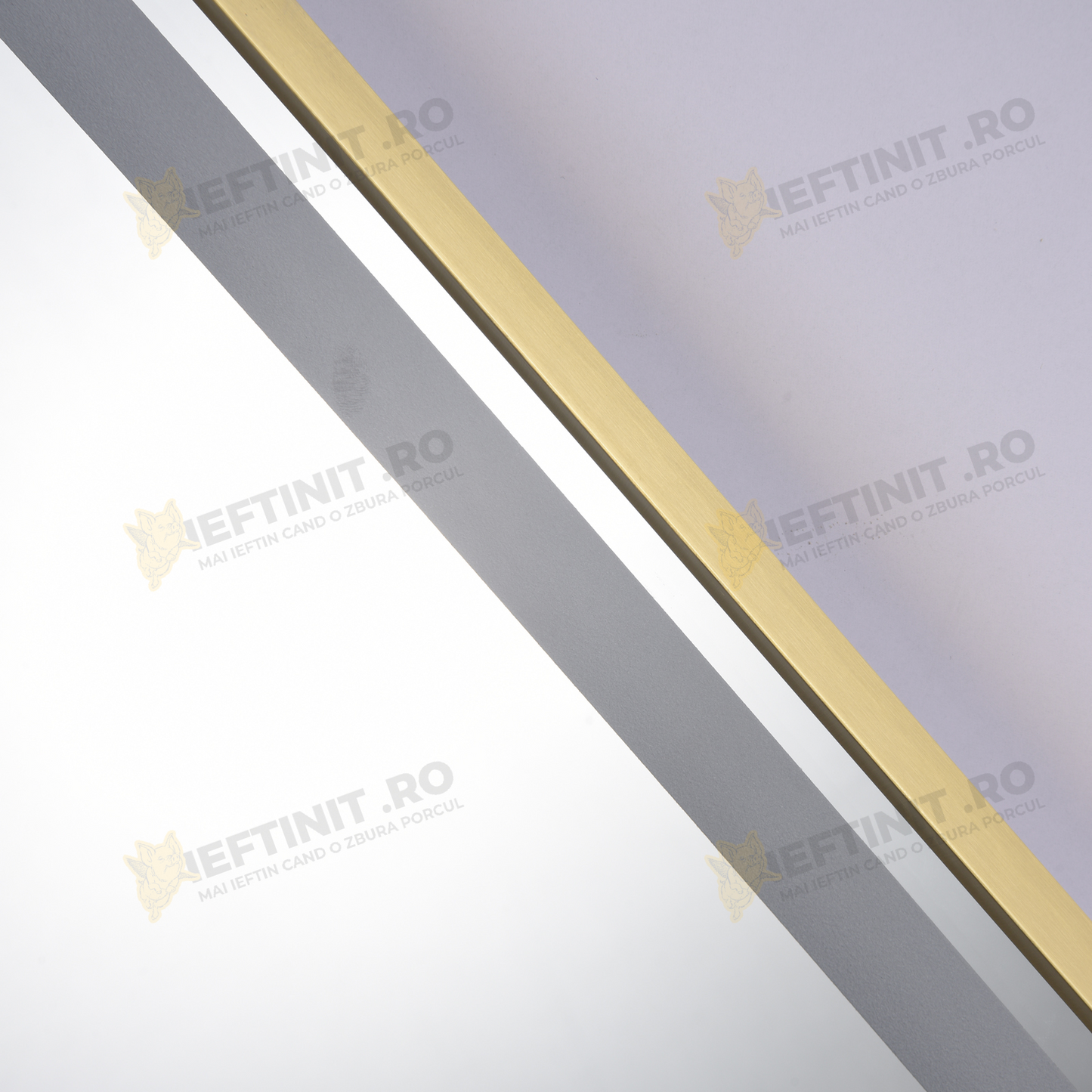 Oglinda LED Odin 110x70cm Rama Aurie, Dezaburire, Ceas, Temperatura, Touch si 3 Lumini OD058-101-G