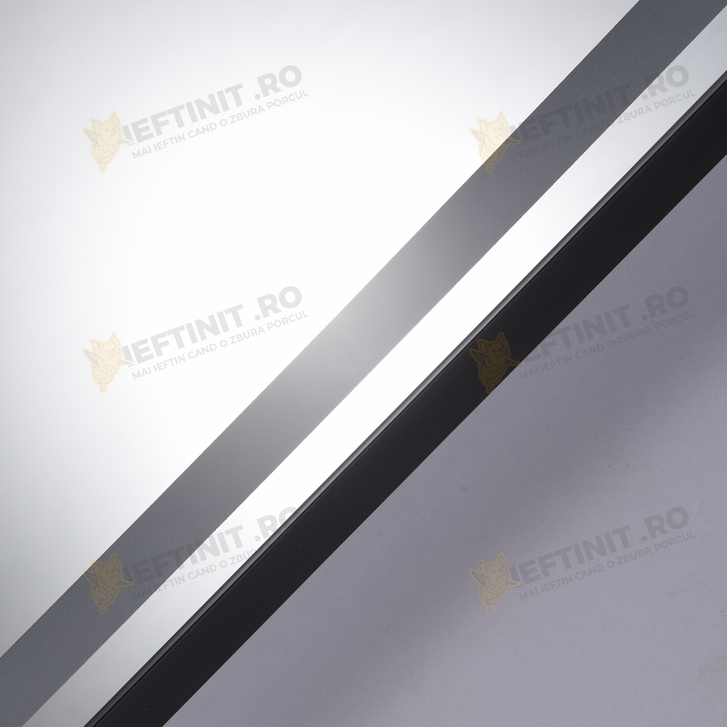 Oglinda LED Odin Rotunda 70cm Rama Neagra, Ceas, Temperatura, Touch si 3 Lumini OD010T/N