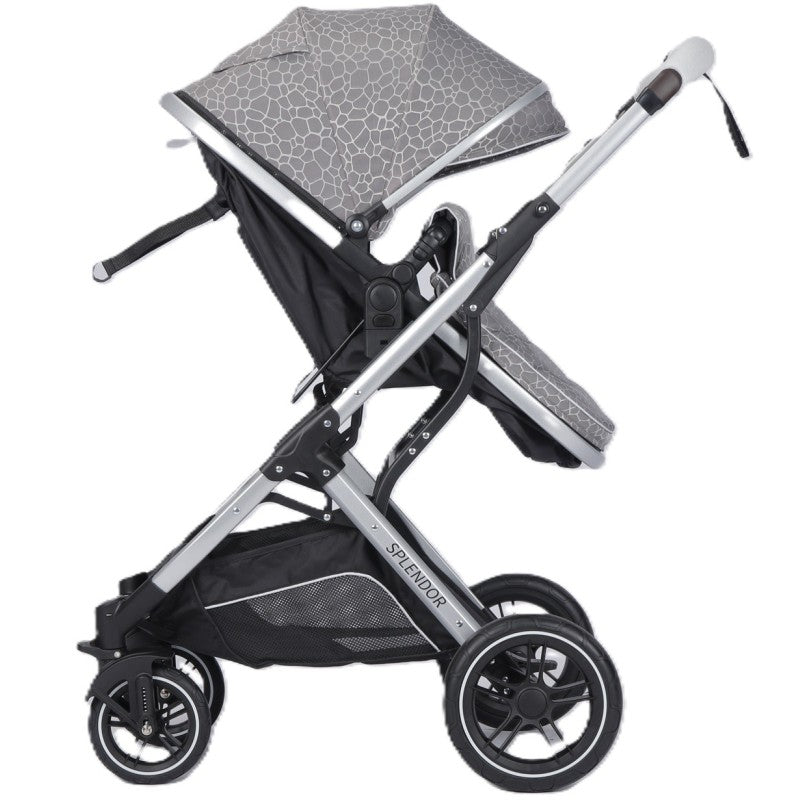 Carucior multifunctional 2 in 1, suspensii, roti EVA, maner reversibil, parasolar, Splendor  SPH31GRI (gri)
