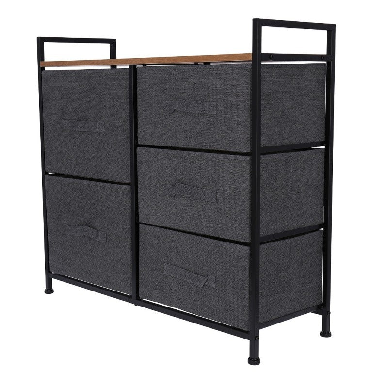 Comoda cu 5 sertare , 83 x 29 x 77 cm , Blueberg TB72 (gri)