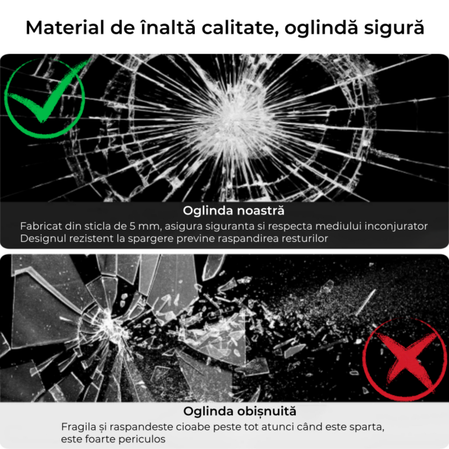 Oglinda Baie LED Odin 70×70 cm Rotunda, Dezaburire, Touch, Ceas si Temperatura OD007-T