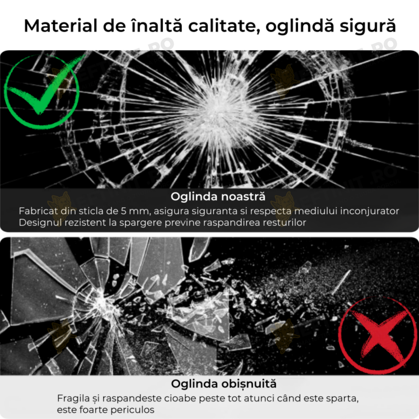 Oglinda LED Odin 60x80cm Rama Neagra, 3 Lumini, Dezaburire si Touch OD041-N