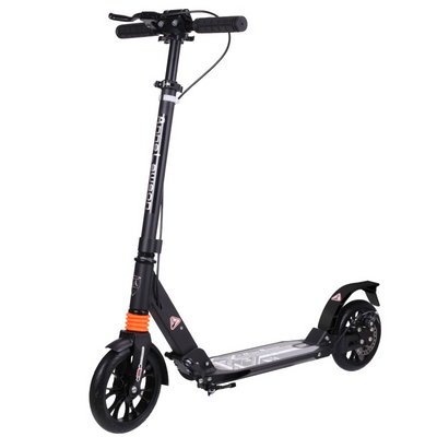 Trotineta pliabila, cu 2 roti, cadru din aluminiu, roti 20 cm din cauciuc, frana cu disc, 96x37x89-104 cm, Y2001NEGRU